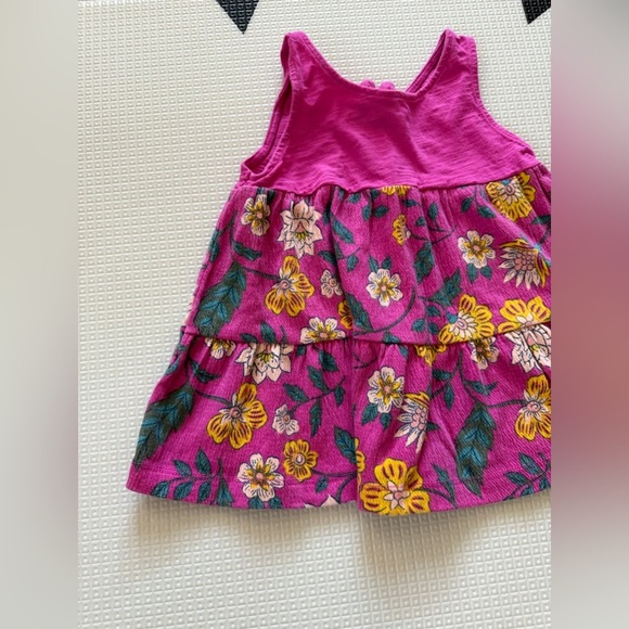 Carter’s|Baby toddler girl pink floral tunic top/shirt dress and peakaboo back - Picture 2 of 5